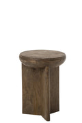 J-Line Ronde kruk - mangohout - donkerbruin