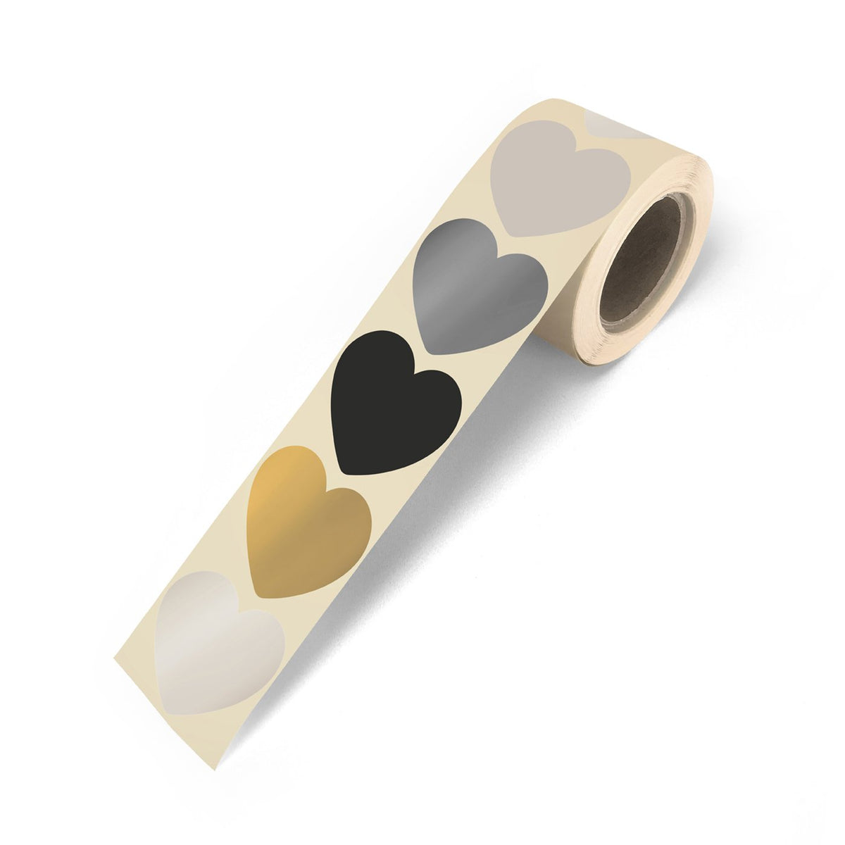 Multicolor Hearts cadeaustickers op rol - 500 stuks
