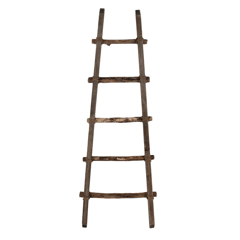 Handdoekhouder 140 cm Bruin Hout Decoratie Ladder