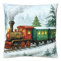 Sierkussen 45x45 cm Blauw Polyester Trein