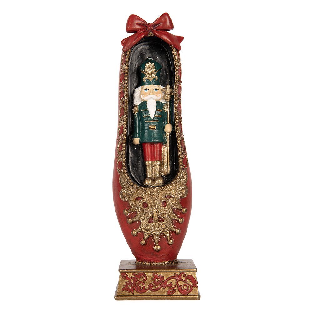 Kerstdecoratie Beeld Notenkraker 6x6x19 cm Rood Kunststof