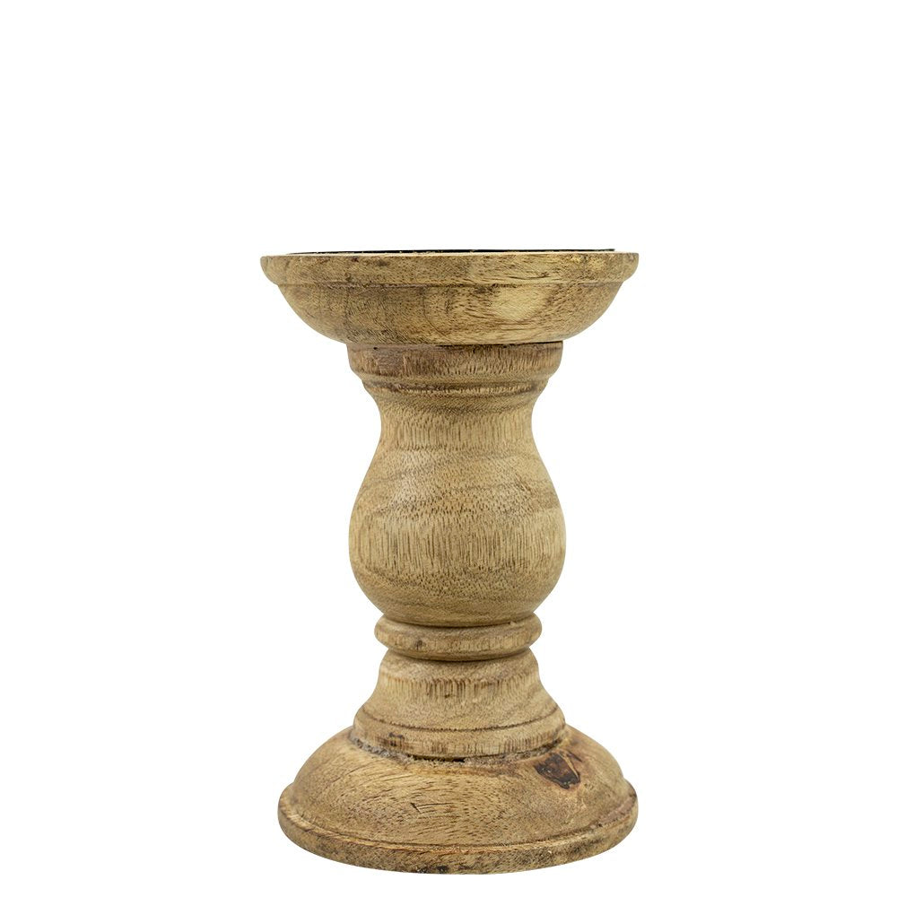 Kandelaar rond mango hout 15cm