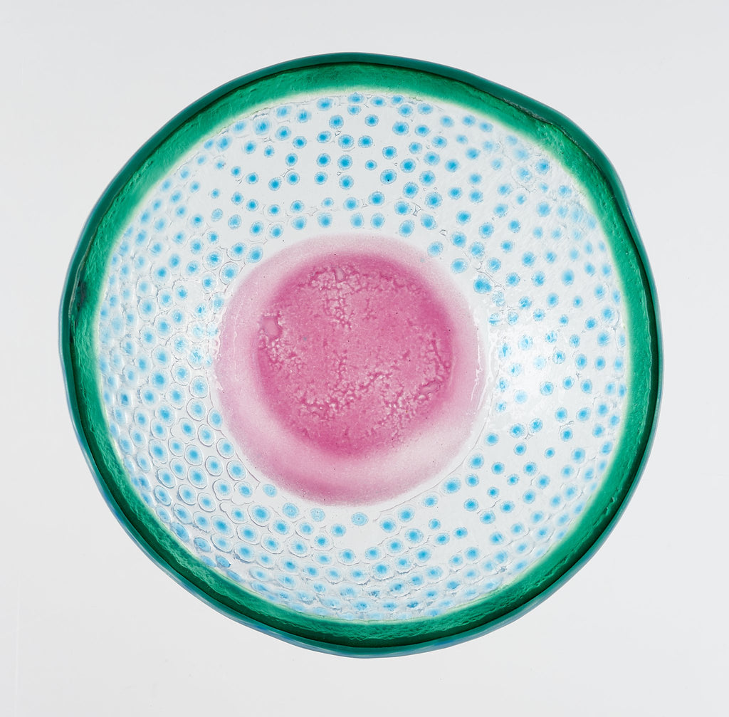 Artisano Bowl Soup 16x6 Green & Pink