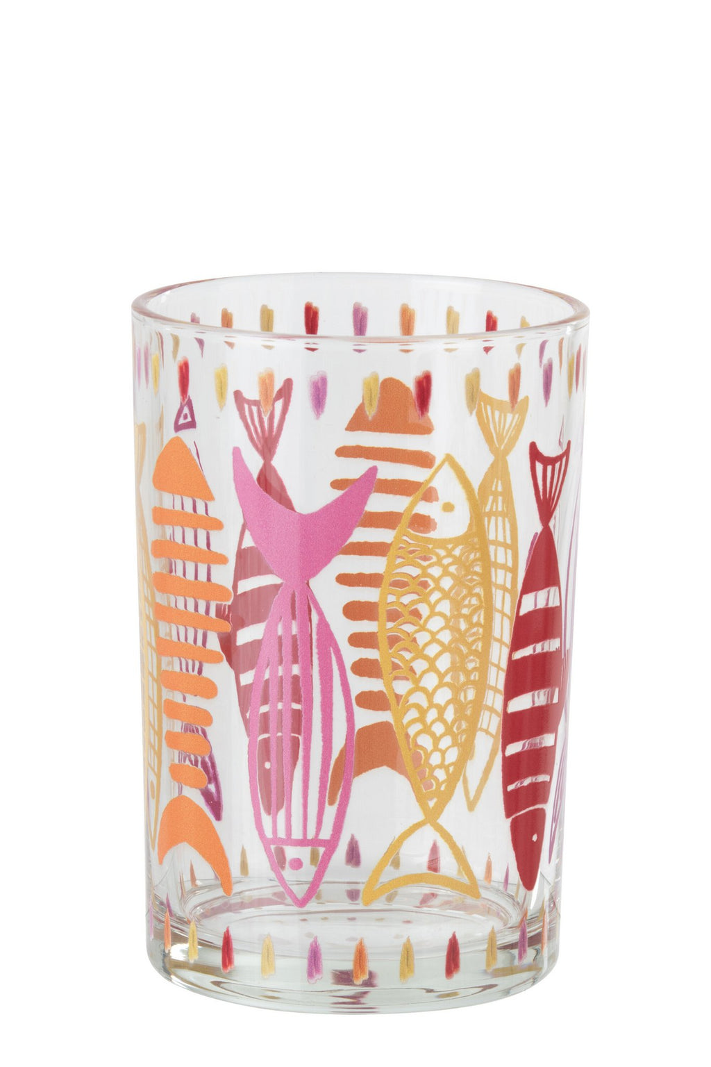 J-Line theelichthouder Vis - glas - roze/oranje - L