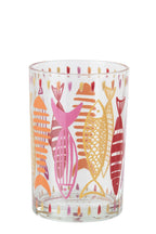 J-Line theelichthouder Vis - glas - roze/oranje - L