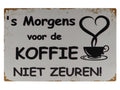 Koffie Retro Wandbord 20x30