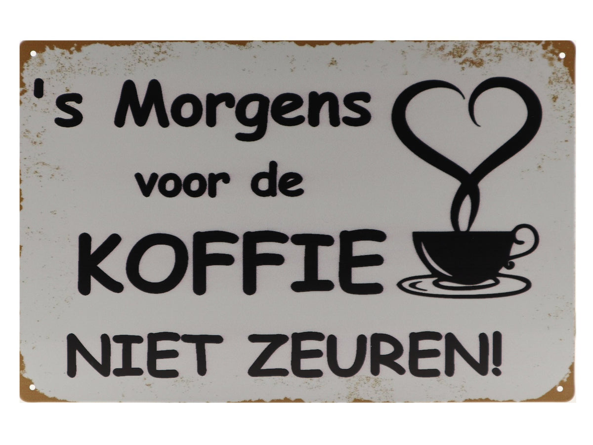Koffie Retro Wandbord 20x30