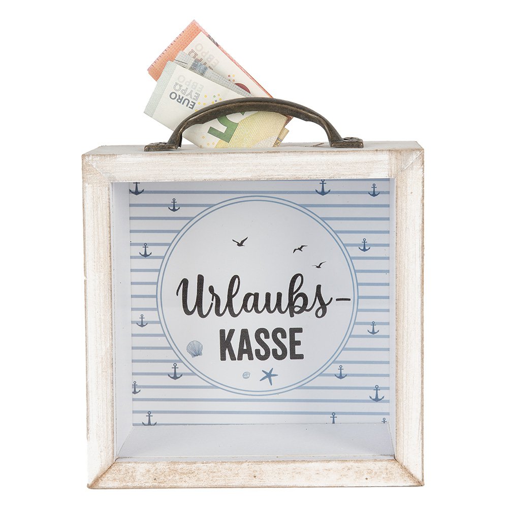 Spaarpot 15x8x15 cm Wit MDF