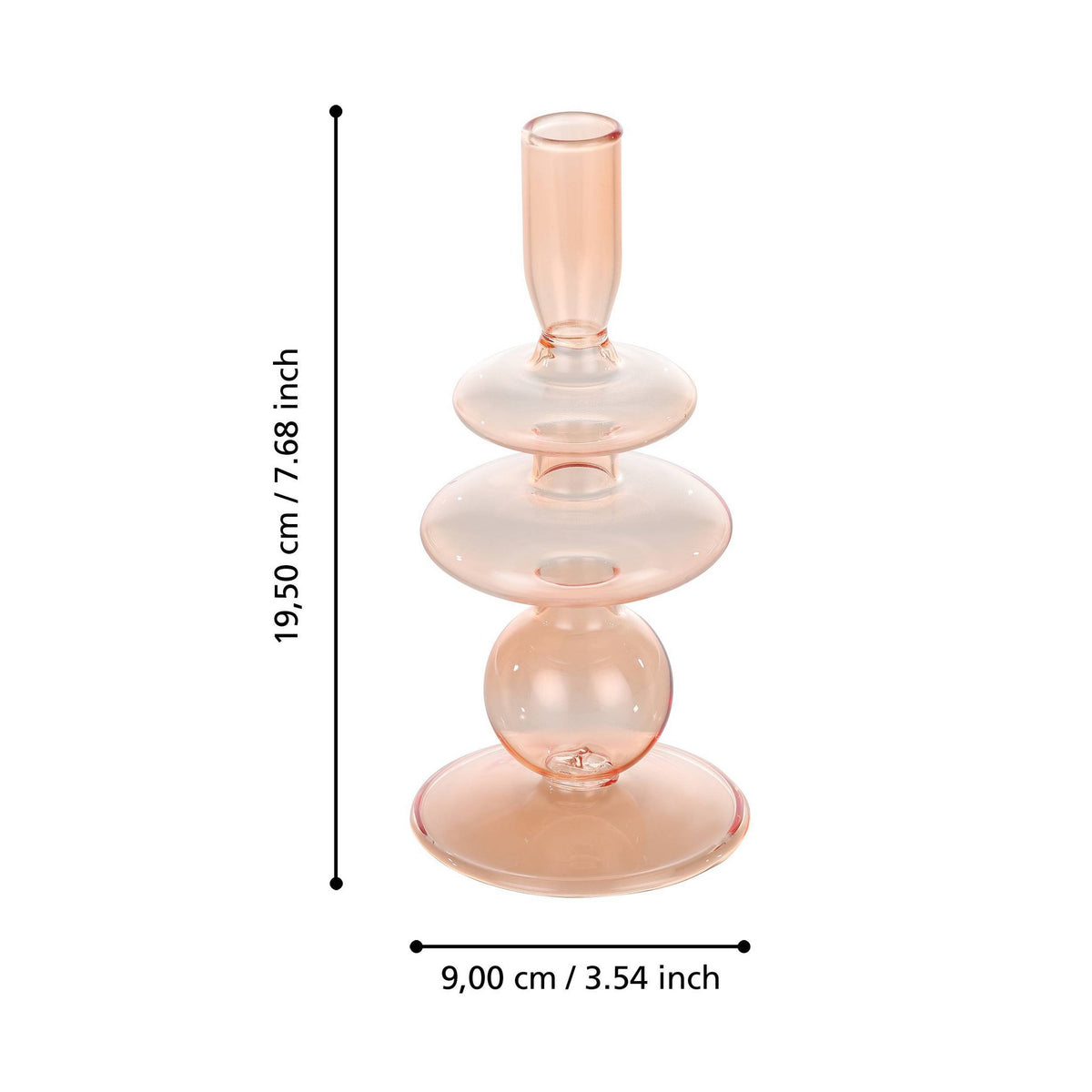 Candlestick Molume Roze 9x19,5 cm