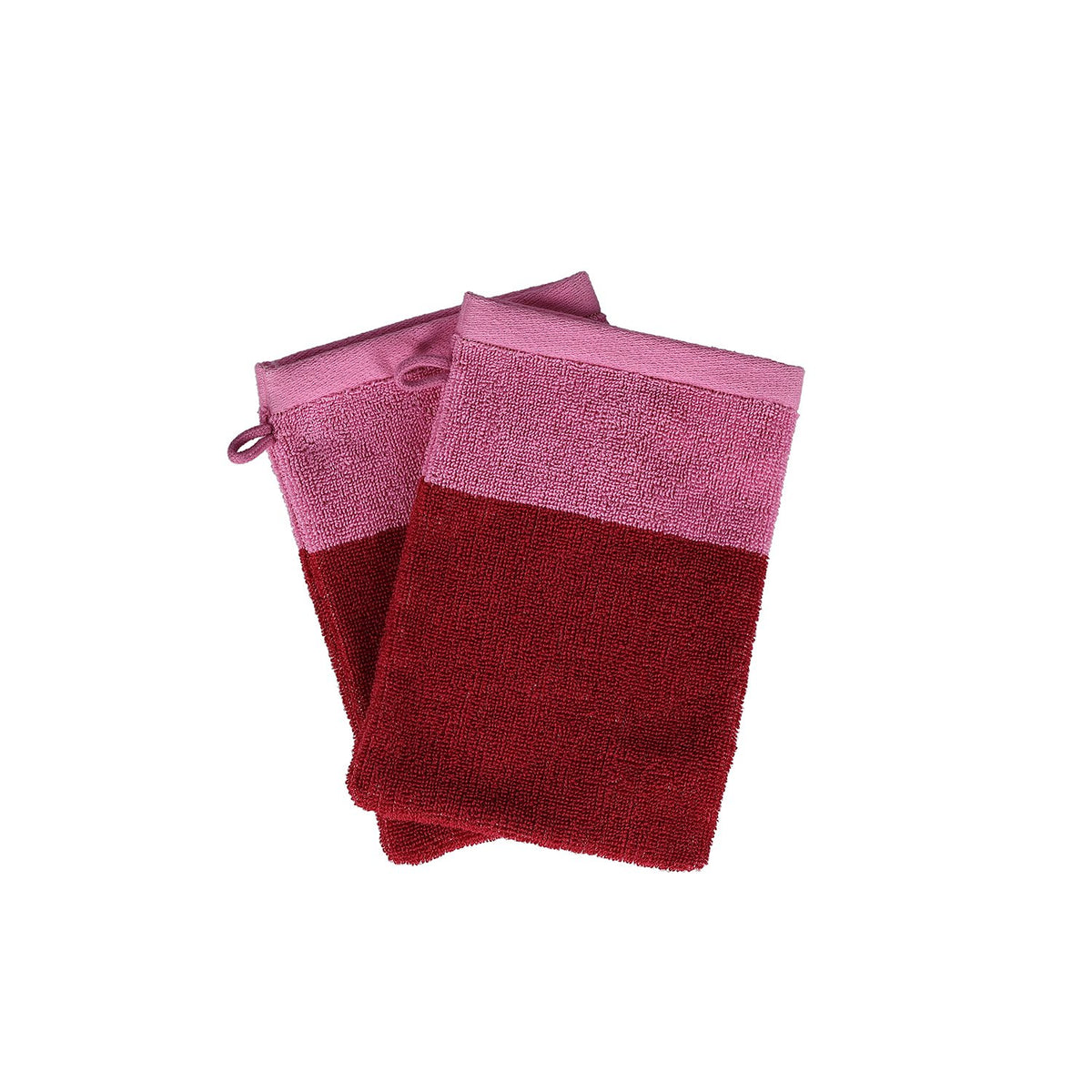 Washandschoen 15x21cm roze Pixie - Set van 2
