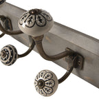 Wandkapstok 4 Haken 45x10x18 cm Wit Hout