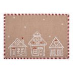 Placemats Set van 6 48x33 cm Bruin Katoen Gingerbread house