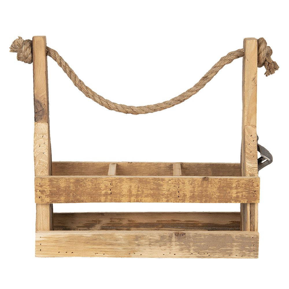Flessenhouder 32x11x32 cm Bruin Hout Flessenrek