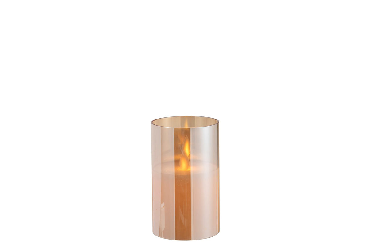 J-Line lamp Blinkend - glas - goud - small - LED lichtjes