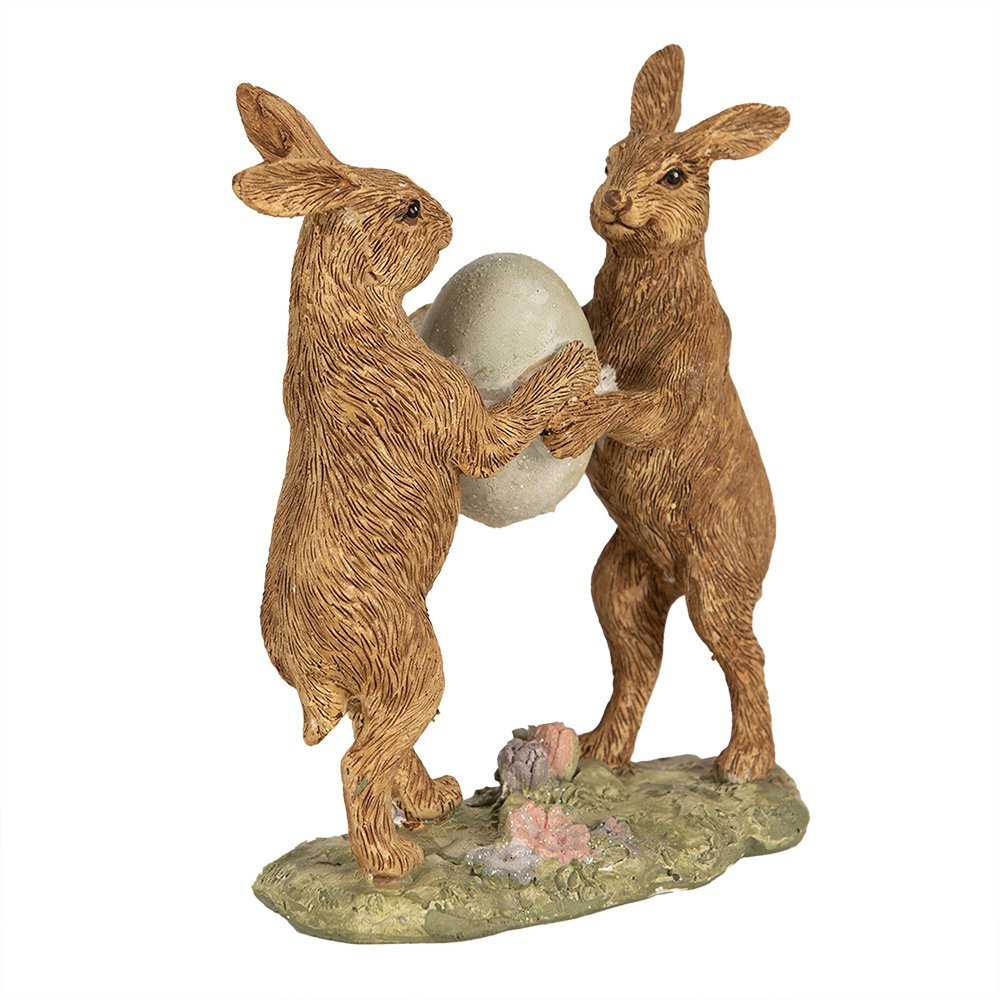 Beeld Konijn 21 cm Bruin Polyresin