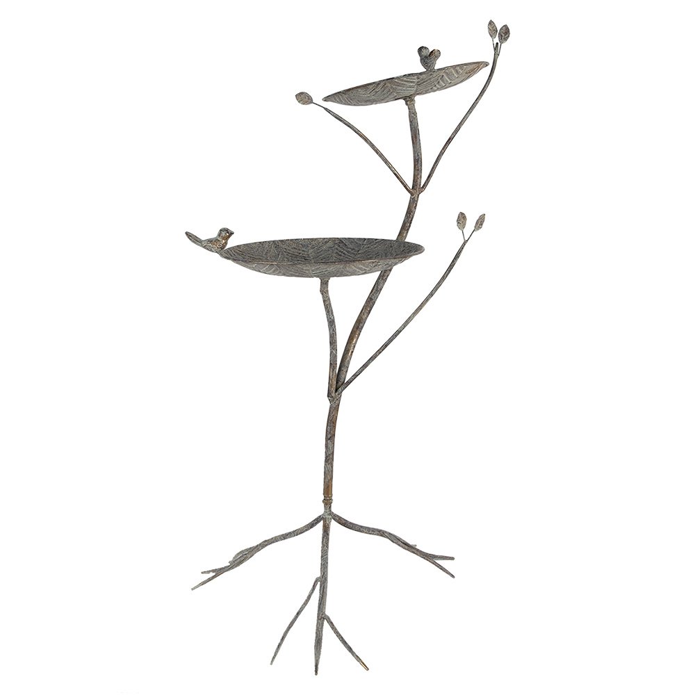 Vogelvoederbak 38x43x78 cm Groen Bruin Metaal