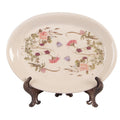 Onderbord 25x18x2 cm Beige Roze Keramiek Bloemen