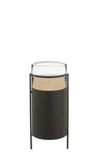 J-Line kast Avy - ijzer - naturel/zwart