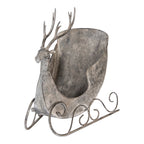 Decoratie Beeld Slee 44x34x47 cm Grijs Metaal Hert