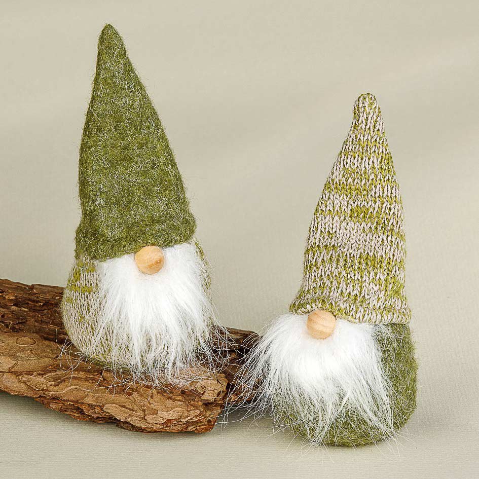 Stoffen kabouter 13cm groen