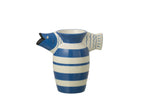 J-Line vaas Vis Gestreept Dolomiet - keramiek - blauw/wit