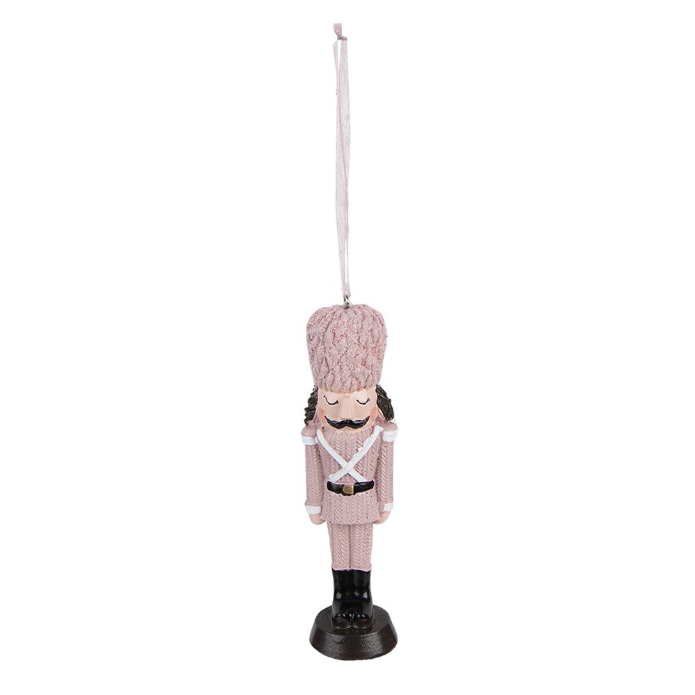 Kersthanger Notenkraker 13 cm Roze Polyresin Kerstbal