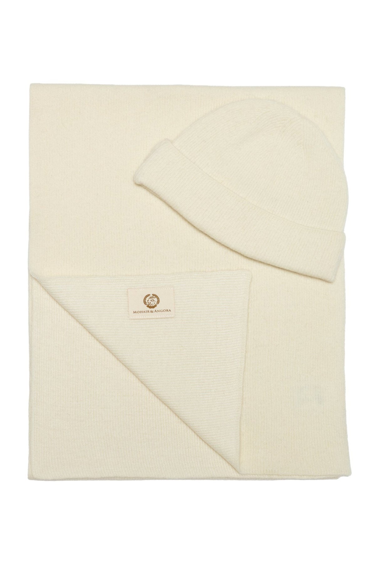 Artemis Beanie & Scarf Wool Set ecru-ecru