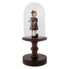 Glazen Stolp Ø 14x34 cm Bruin Hout