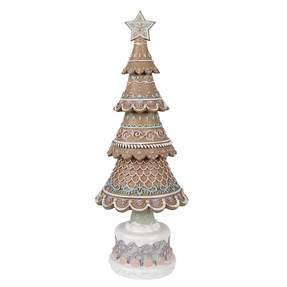 Decoratie Beeld Kerstboom Ø 16x42 cm Bruin Kunststof