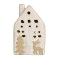 Decoratie Huis met LED 6x5x10 cm Beige Keramiek