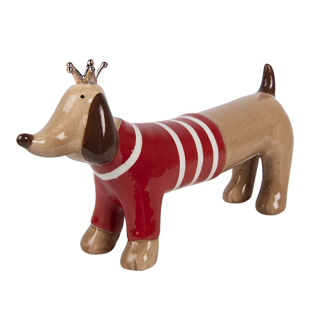 Decoratie Beeld Hond 15x5x9 cm Bruin Keramiek