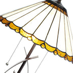Tiffany Tafellamp Ø 41x69 cm Beige Bruin Glas Tiffany Bureaulamp