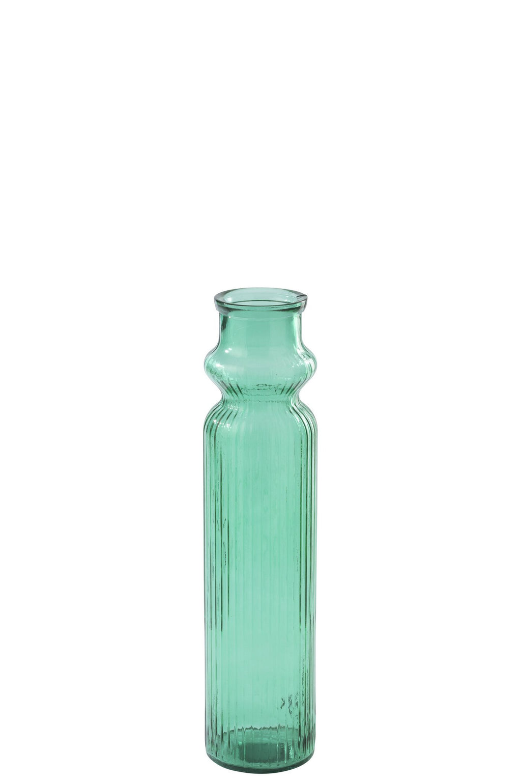 J-Line vaas Gestreept - glas - smaragdgroen