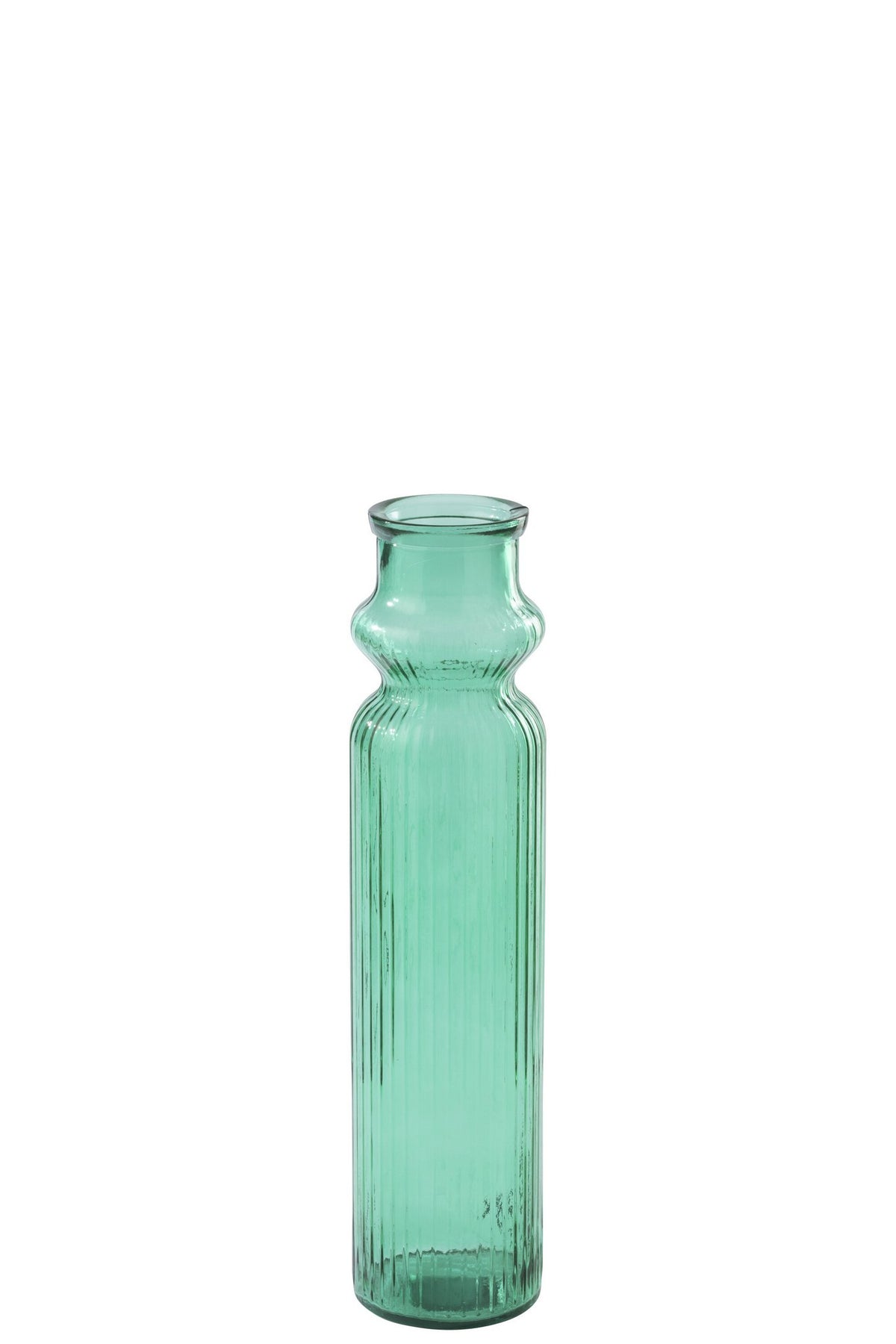 J-Line vaas Gestreept - glas - smaragdgroen