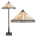 Tiffany Vloerlamp Ø 50x164 cm Beige Glas Staande Lamp