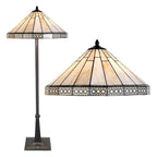 Tiffany Vloerlamp Ø 50x164 cm Beige Glas Staande Lamp
