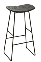 J-Line stoel Rechthoekig - gerecycleerd teak - zwart - large
