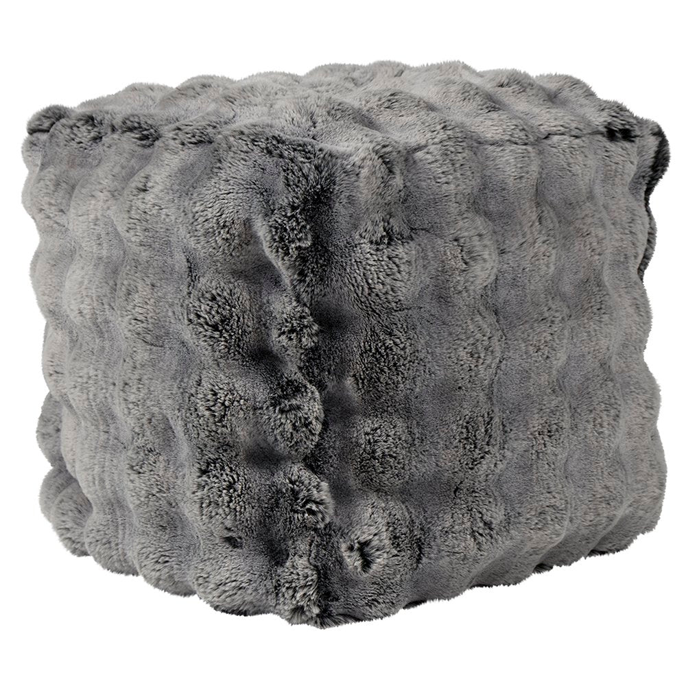 Poef teddy bubble grijs 40x40x45cm