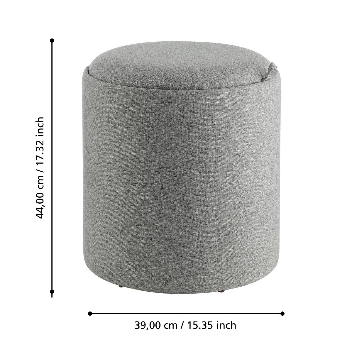 Hocker Mashike Grijs 39x44 cm