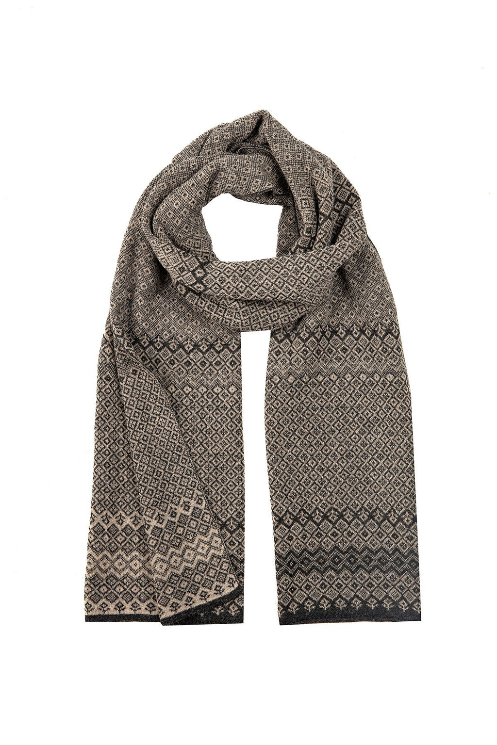 Sneeuwsjaal zwart beige
