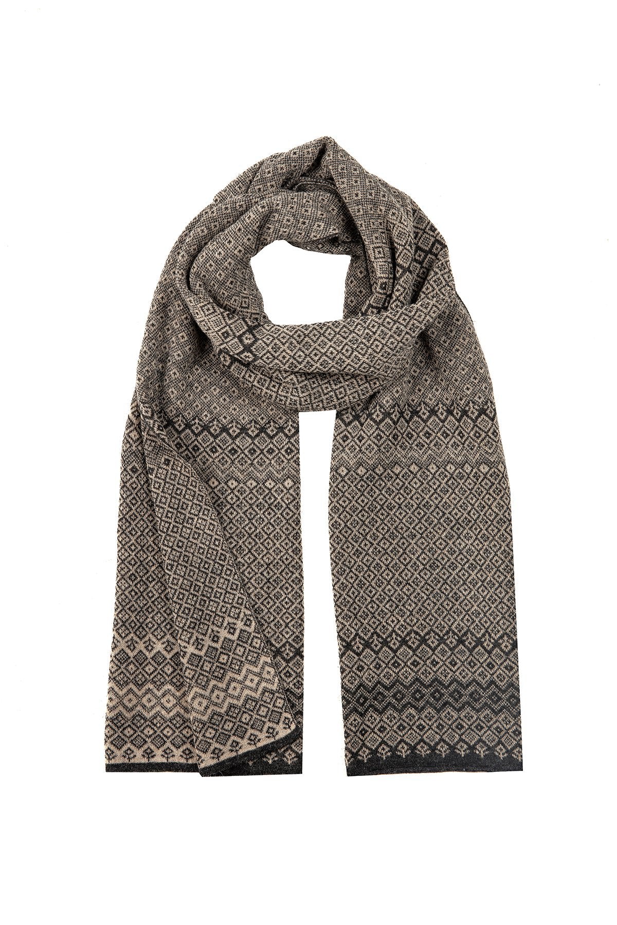 Sneeuwsjaal zwart beige