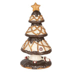 Kerstdecoratie Beeld Kerstboom Ø 22x43 cm Bruin Beige Keramisch materiaal