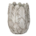 Bloempot Ø 15x21 cm Grijs Steen Veren Bloempot Binnen