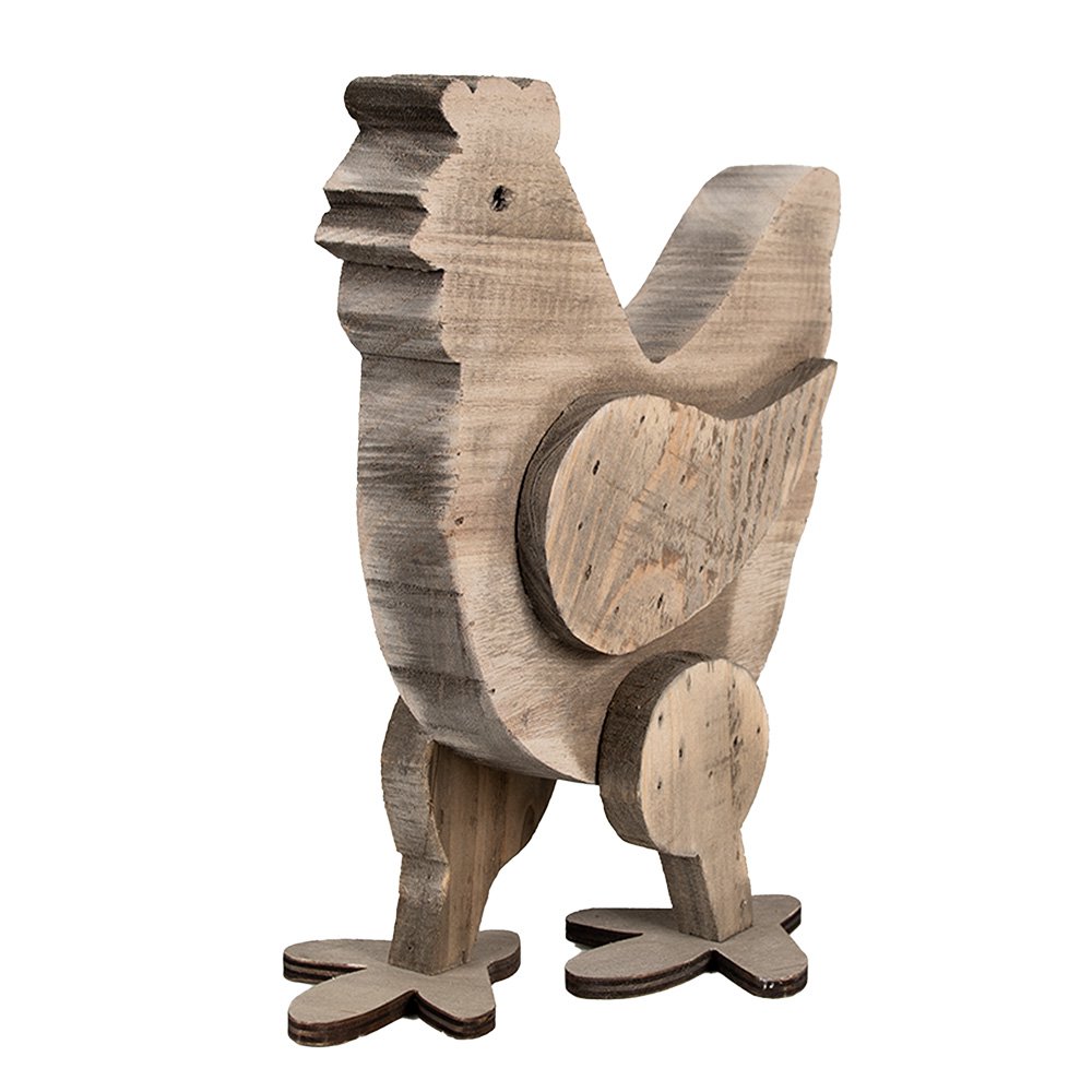 Decoratie Beeld Kip 28 cm Bruin Hout