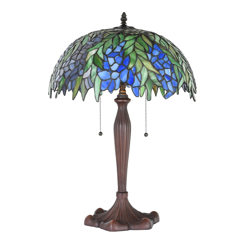 Tiffany Tafellamp Ø 41x60 cm Groen Glas Tiffany Bureaulamp