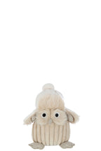 J-Line figuur Owl Hoed - textiel - beige