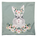 Kussenhoes 45x45 cm Groen met polyester Konijn Sierkussenhoes