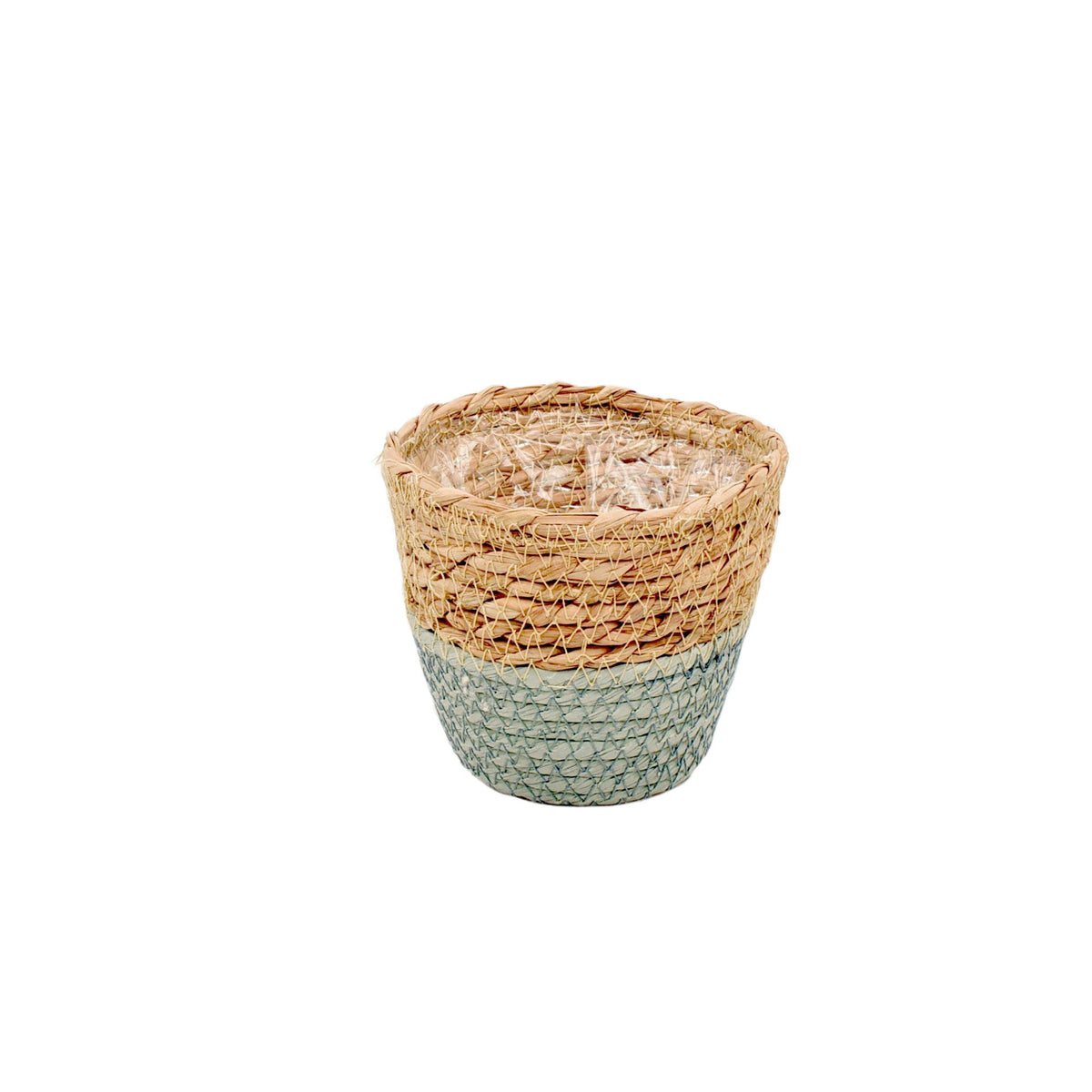 Stromand met kunststof 11x14/8cm naturel/groen