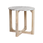 Marmeren bijzettafel rond fantasy bruin