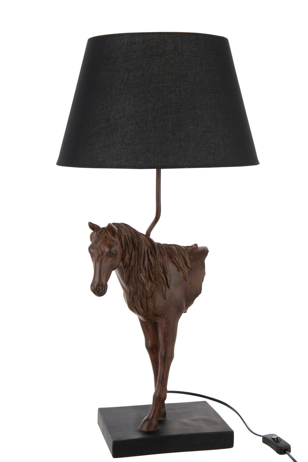 J-Line tafellamp Paardenvoorkant - polyresin - donkerbruin